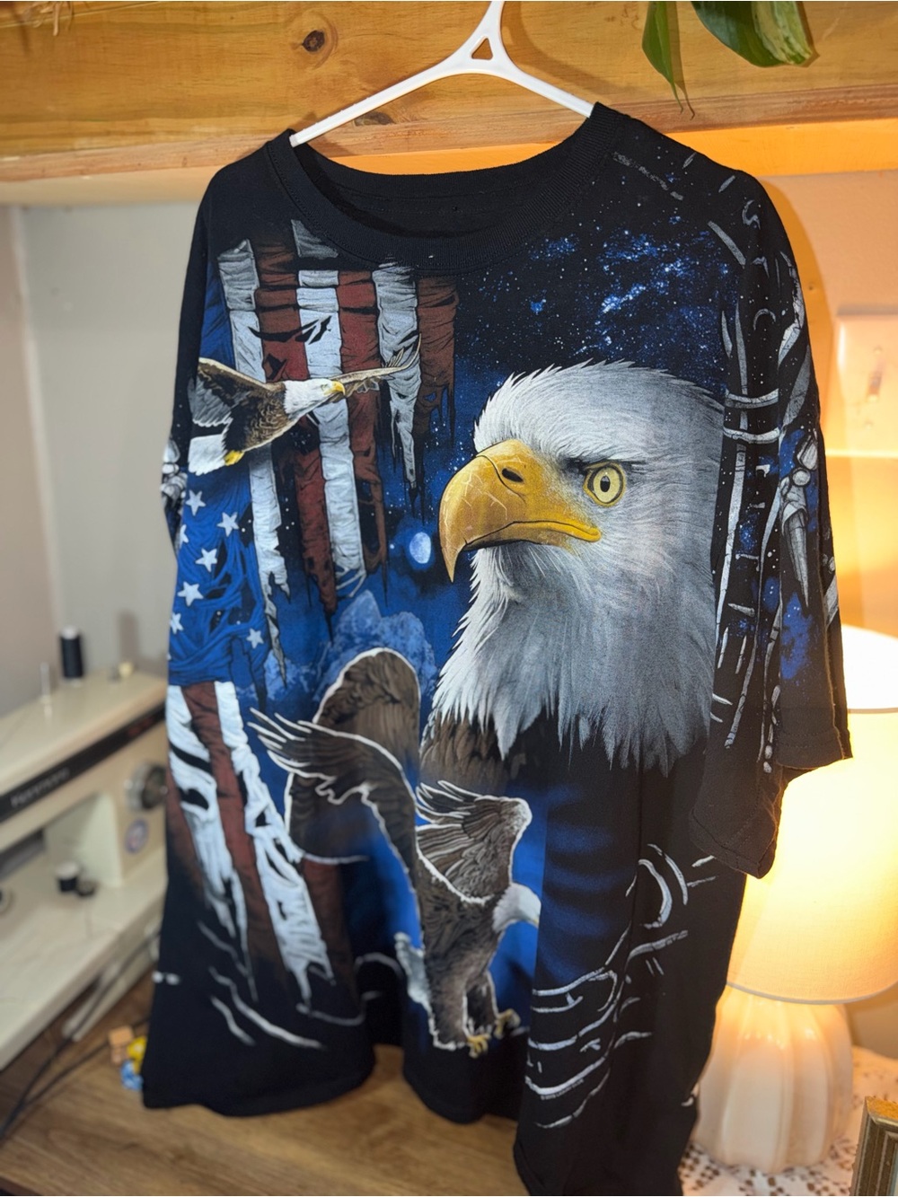 Liquid Blue Black Eagle Graphic T-Shirt